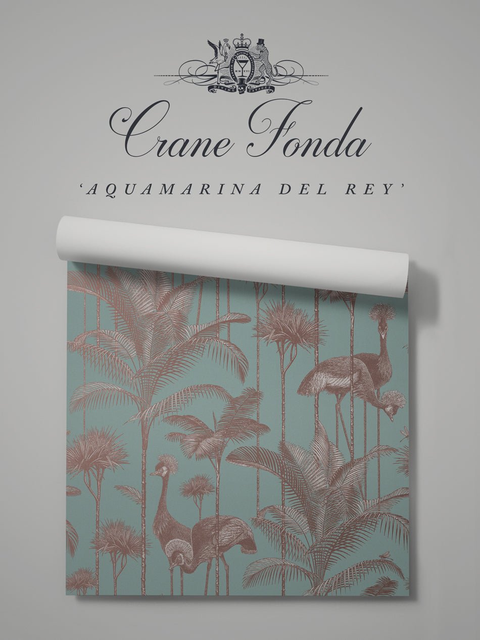Crane Fonda Wallpaper - Aquamarina Del Rey - Divine Savages - DVS111-CF-AQUA-WR - Premier Wallcovering