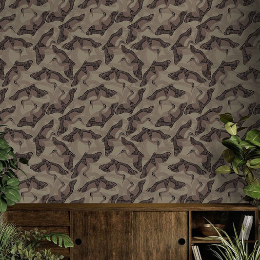 Cranes Fantasia Wallpaper - Brown - Ted Baker - 12620 - Premier Wallcovering