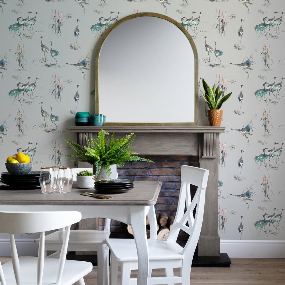 Cranes Wallpaper - Cobalt - Voyage Maison - CRANES/WPO/COB - Premier Wallcovering