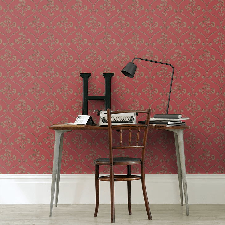 Cranford Wallpaper - Cherry - Little Greene - 0277CFCHERR - Premier Wallcovering