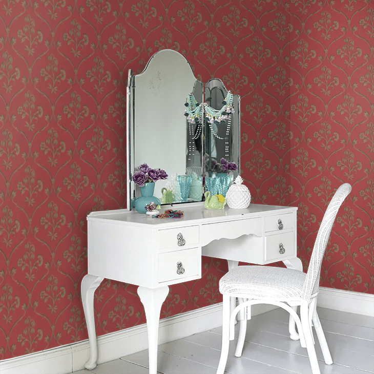 Cranford Wallpaper - Cherry - Little Greene - 0277CFCHERR - Premier Wallcovering