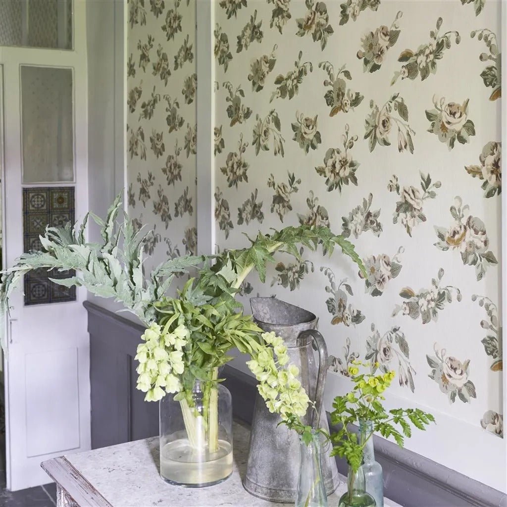 Craven Street Flower Wallpaper - Birch - English Heritage - PEH0006/04 - Premier Wallcovering