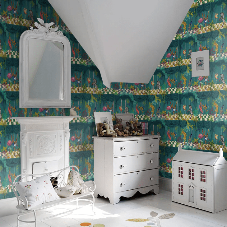 Creature Club Wallpaper - Emerald - Brand McKenzie - BMGI006/03B - Premier Wallcovering