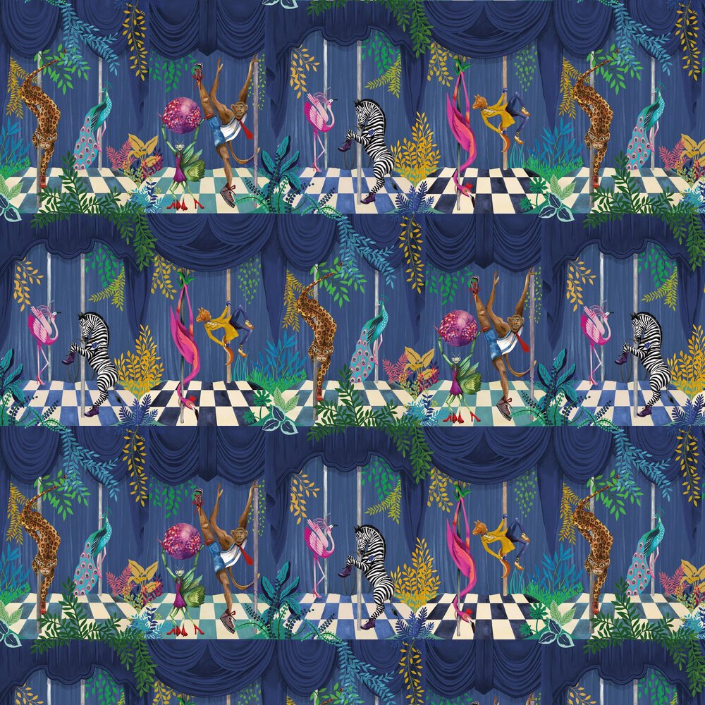 Creature Club Wallpaper - Blue Velvet - Brand McKenzie - BMGI006/03A - Premier Wallcovering