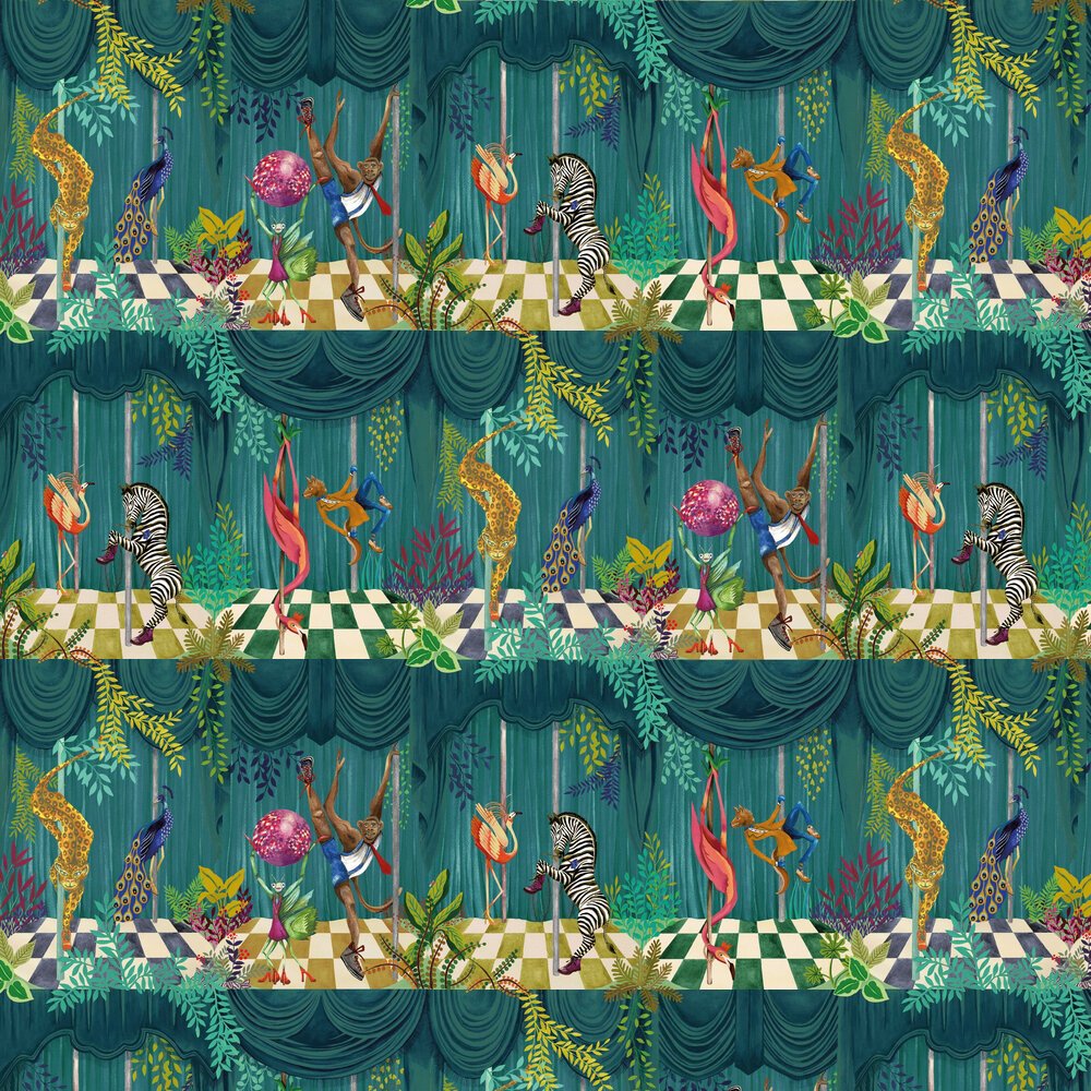 Creature Club Wallpaper - Emerald - Brand McKenzie - BMGI006/03B - Premier Wallcovering