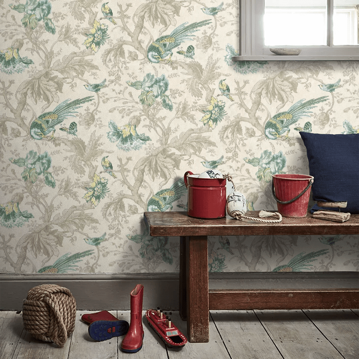 Crowe Hall Lane Wallpaper - Blue / Green / Grey - Little Greene - 0282CWPARAD - Premier Wallcovering