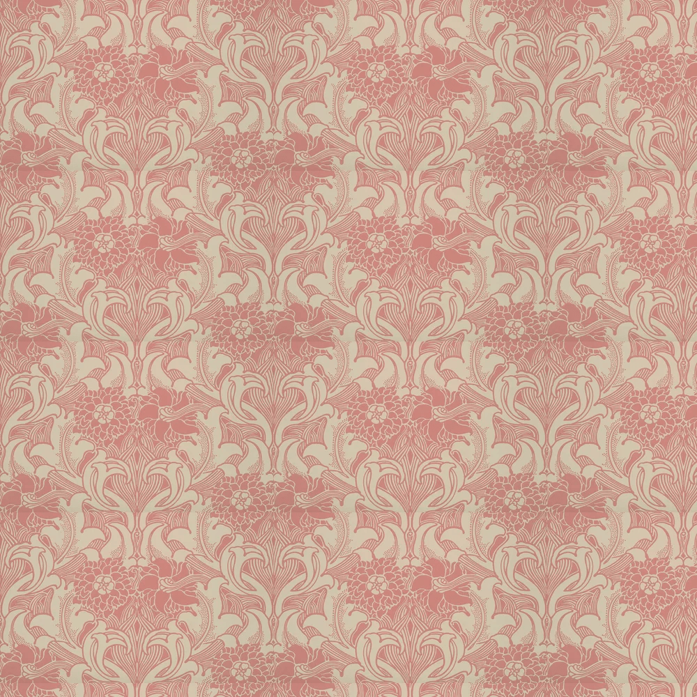 Dahlia Scroll Wallpaper - Carmine - Little Greene - 0263DACARMI - Premier Wallcovering