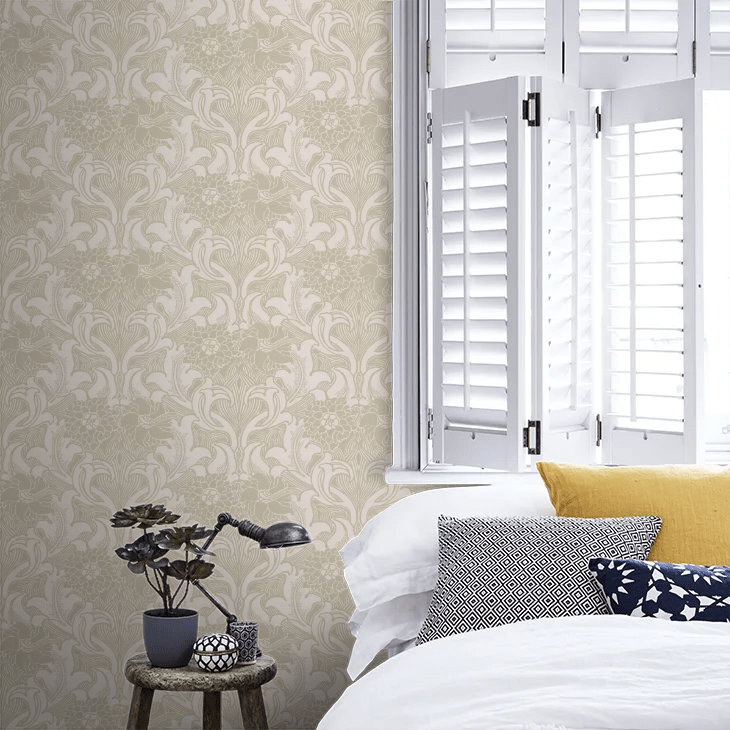 Dahlia Scroll Wallpaper - Mirror - Little Greene - 0263DAMIRRO - Premier Wallcovering