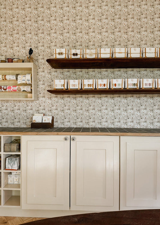 Daisies Wallpaper - Beige - Summer Gray - Premier Wallcovering