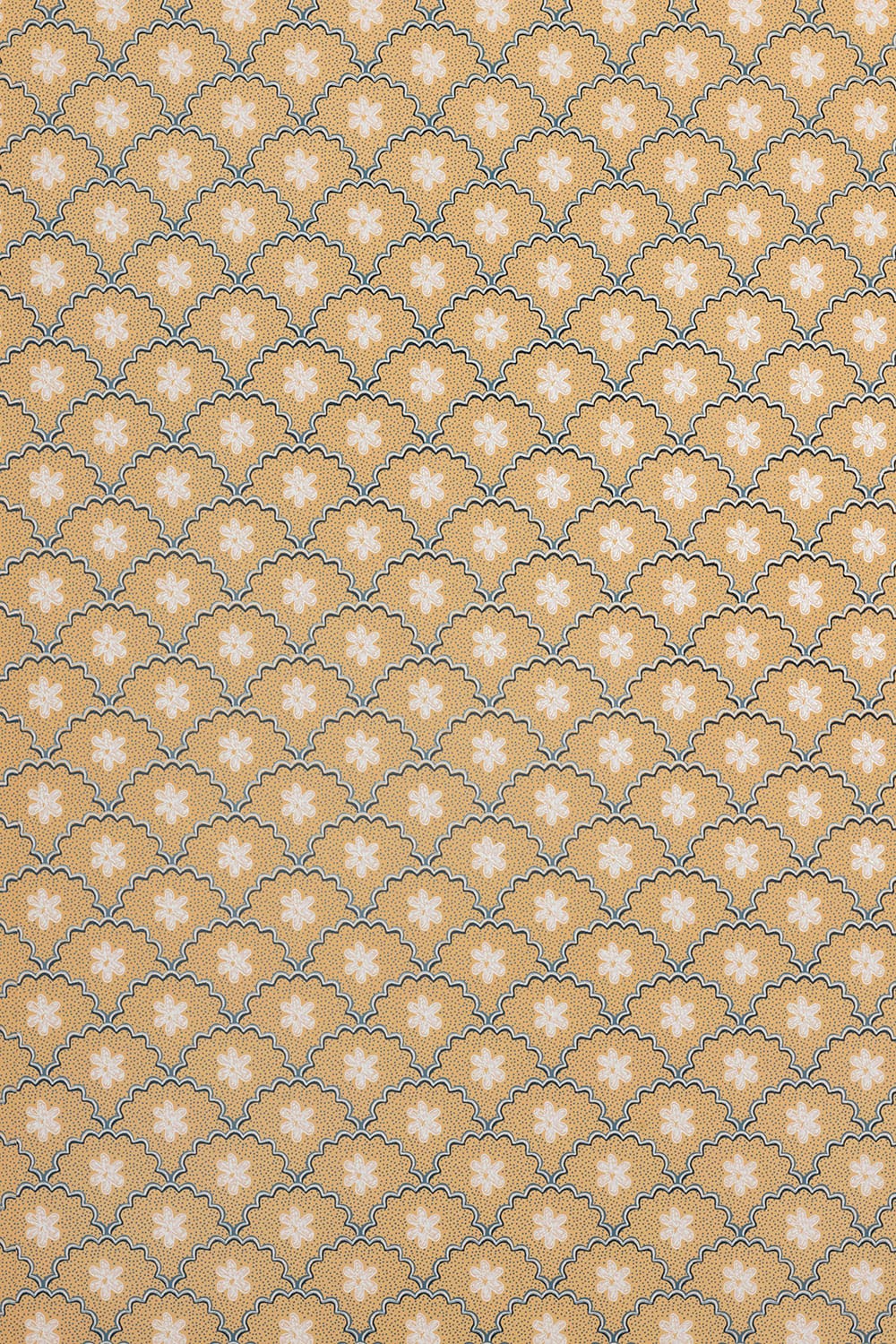 Daisy Scallops Wallpaper - Sand / Ink - BG3000201 - Barneby Gates - Premier Wallcovering