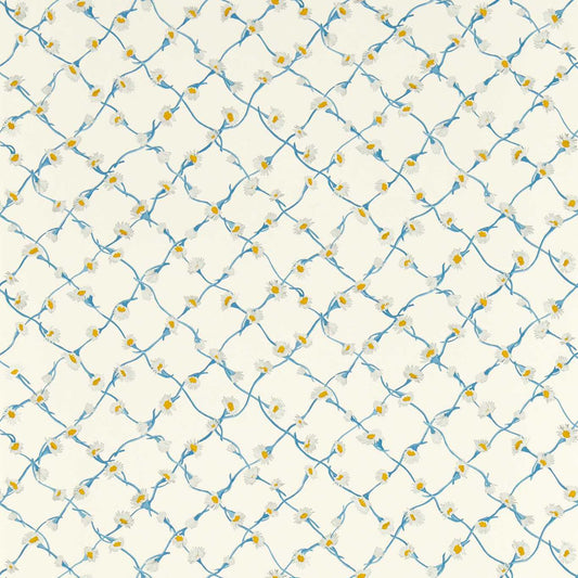Daisy Trellis Wallpaper - Lapis/Pearl - HSRW113044 - Harlequin - Premier Wallcovering