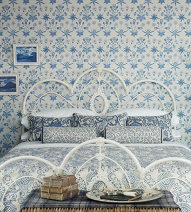 Daisy Wallpaper - Blue/Ivory - 212561 - Morris & Co - Premier Wallcovering