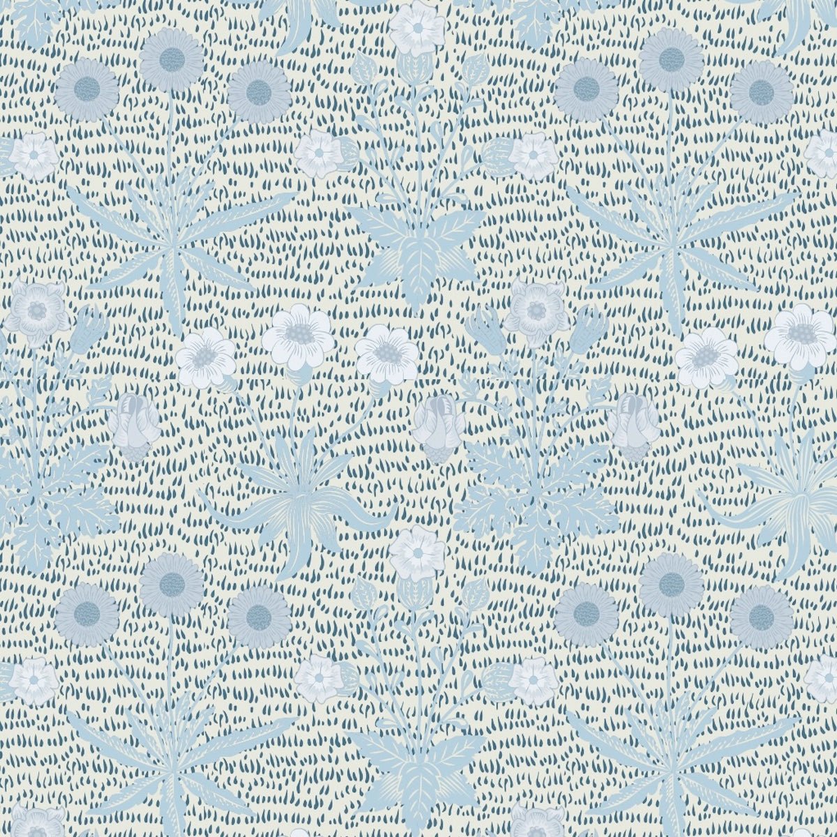 Morris Collections - 1014 - Daisy Wallpaper - Pastel Blue - Premier Wallcovering