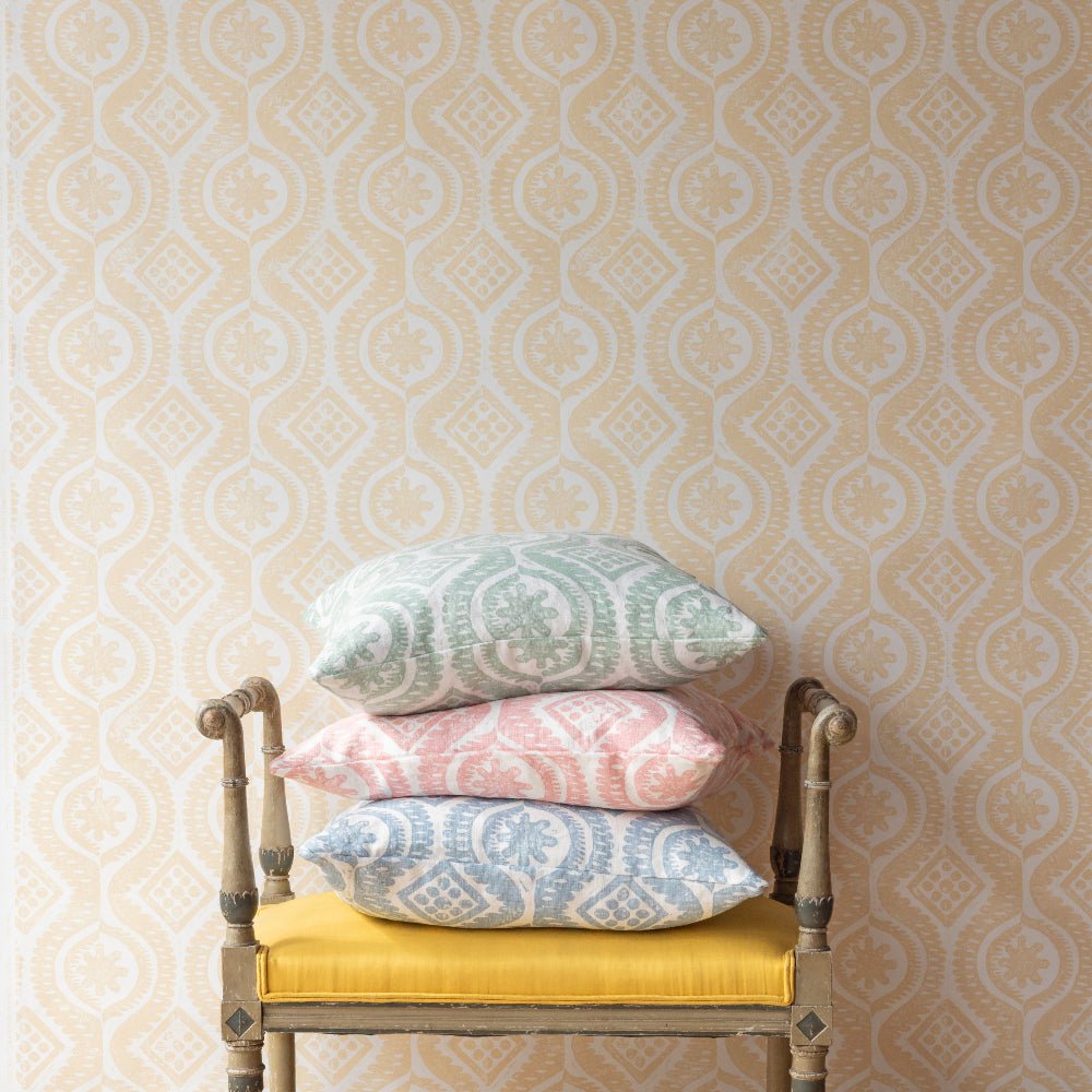Damask Wallpaper - Yellow - Blithfield - 850-03 - Premier Wallcovering