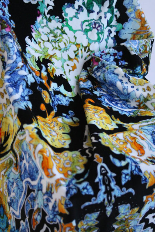 Damsel Damask Velvet Fabric - Original - Timorous Beasties - DIGI/DMSL/40008/01 - Premier Wallcovering