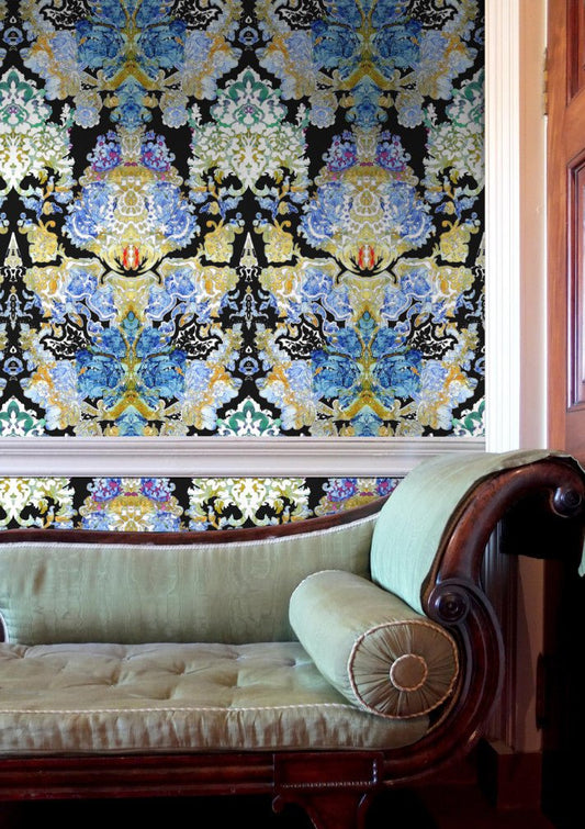 Damsel Damask Wallpaper - Original - Timorous Beasties - RGS/DMSL/8057MICA/01 - Premier Wallcovering