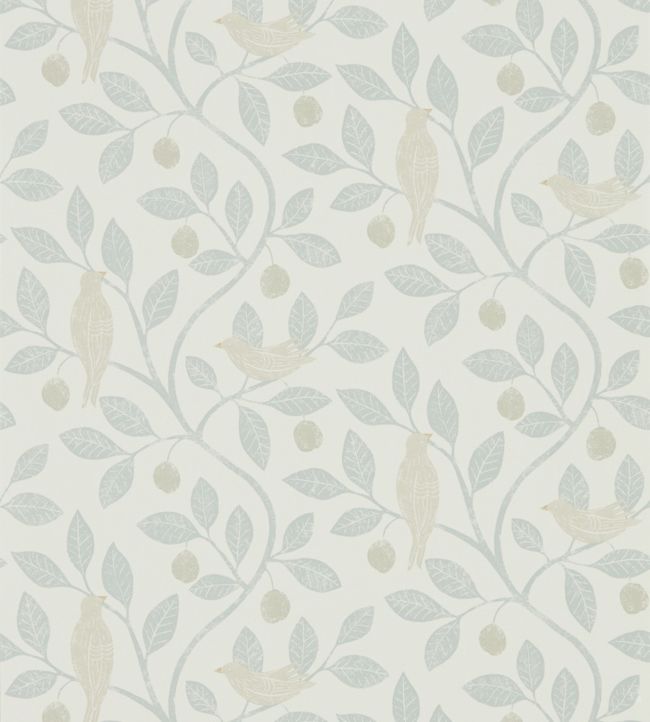Damson Tree Wallpaper - Mineral/Dove - DHPO216365 - Sanderson - Premier Wallcovering