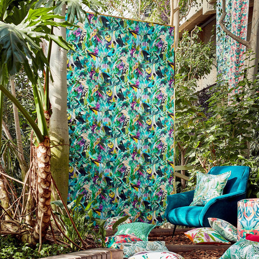 Dance Of Adornment Wallpaper - Wilderness/ Nectar/ Pomegranate - HTEW112763 - Harlequin - Premier Wallcovering