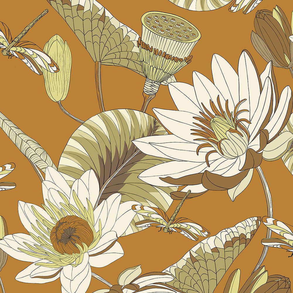 Dance of the Dragonfly Wallpaper - Tan, Sage & Lemon - Lust Home - LH900489 - Premier Wallcovering