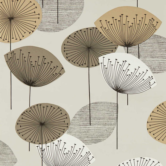 Dandelion Clocks Wallpaper - Metallic/Smoke Tree - DOSW217031 - Sanderson - Premier Wallcovering
