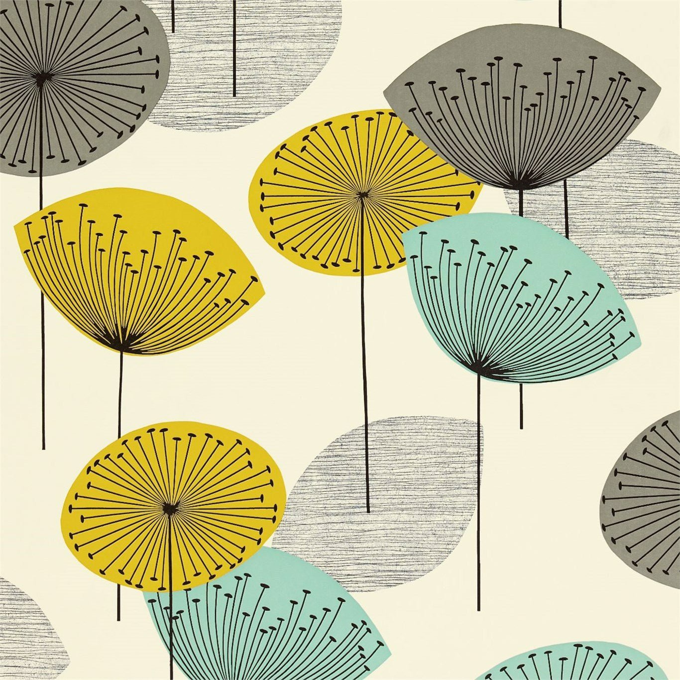 Dandelion Clocks Wallpaper - Chaffinch - DFIF210501 - Sanderson - Premier Wallcovering