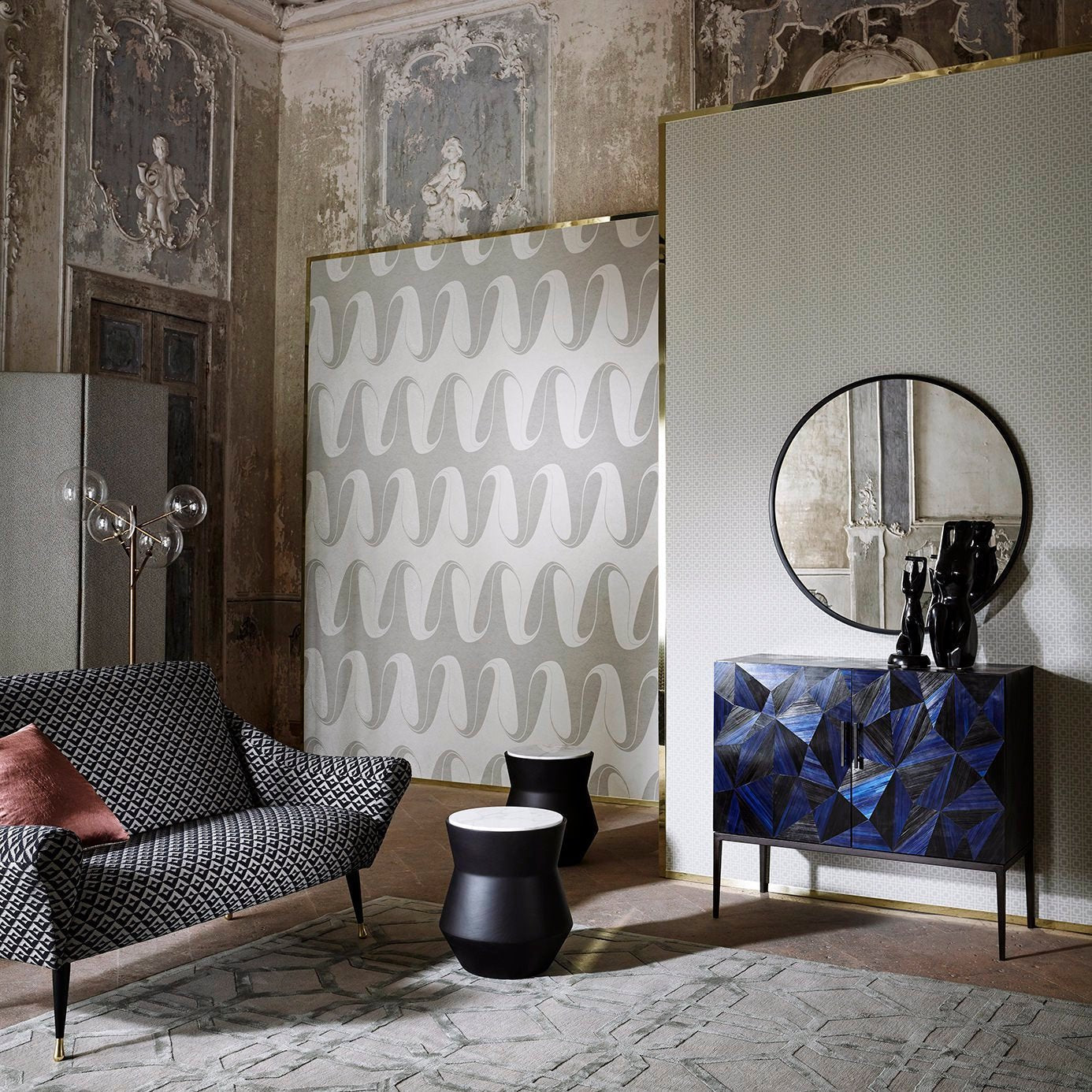 Darcy Wallpaper - Silver - ZTOT312743 - Zoffany - Premier Wallcovering