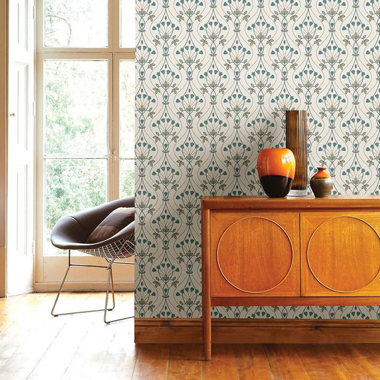 Dard Wallpaper - Teal - A Street Prints - FD26145 - Premier Wallcovering