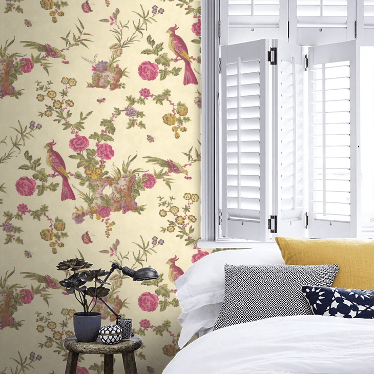 Darwin Wallpaper - Pale Yellow - Little Greene - 0247DAJEUNE - Premier Wallcovering