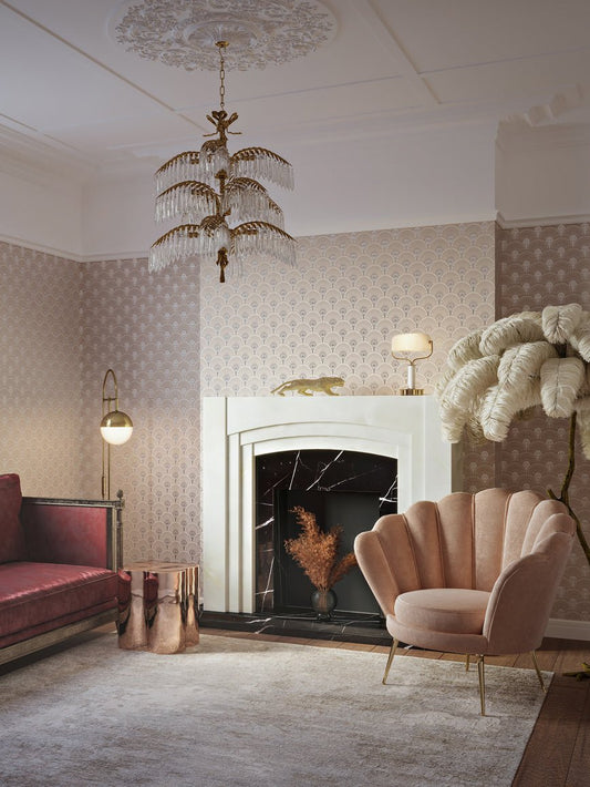 Deco Martini Wallpaper - Rose Gold - Divine Savages - DVS065-DM-RGD-WR - Premier Wallcovering