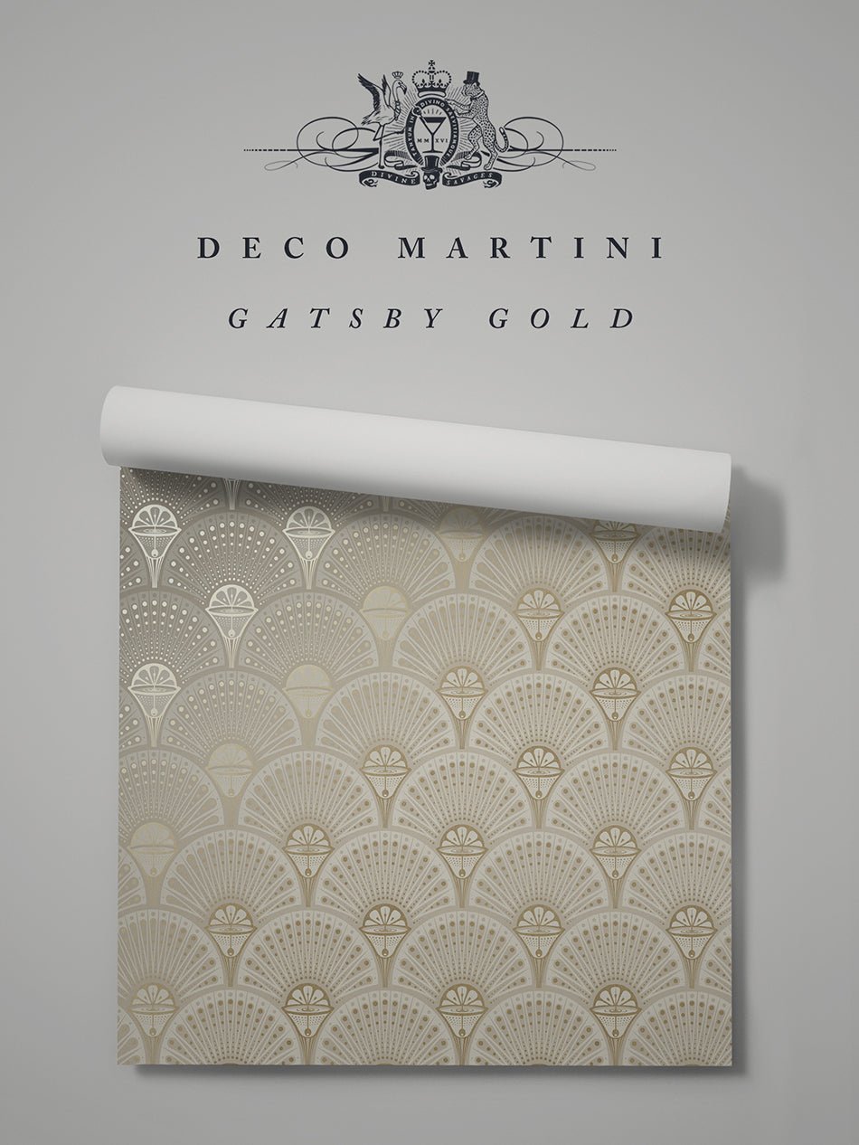 Deco Martini Wallpaper - Gatsby Gold - Divine Savages - DVS107-DM-GATSBY-WR - Premier Wallcovering