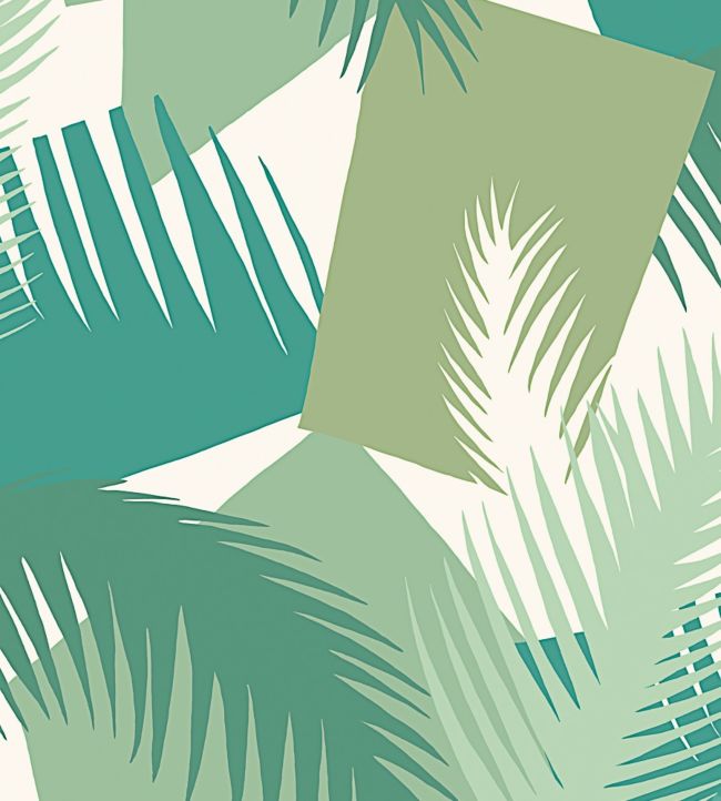 Deco Palm Wallpaper - Leaf Greens on Cream - 105/8037 - Cole & Son - Premier Wallcovering