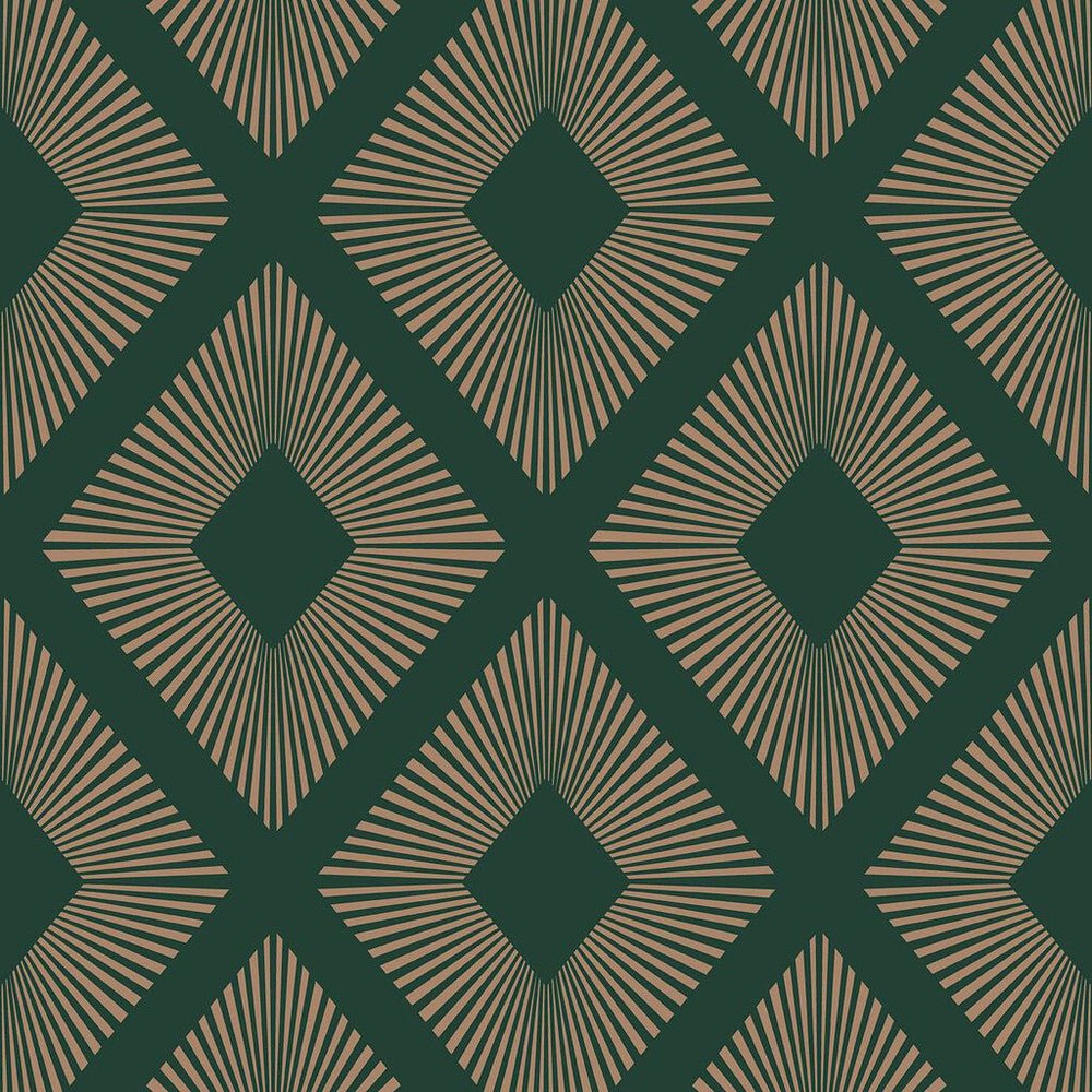 Deco Triangle Wallpaper - Emerald - Next - 120201 - Premier Wallcovering