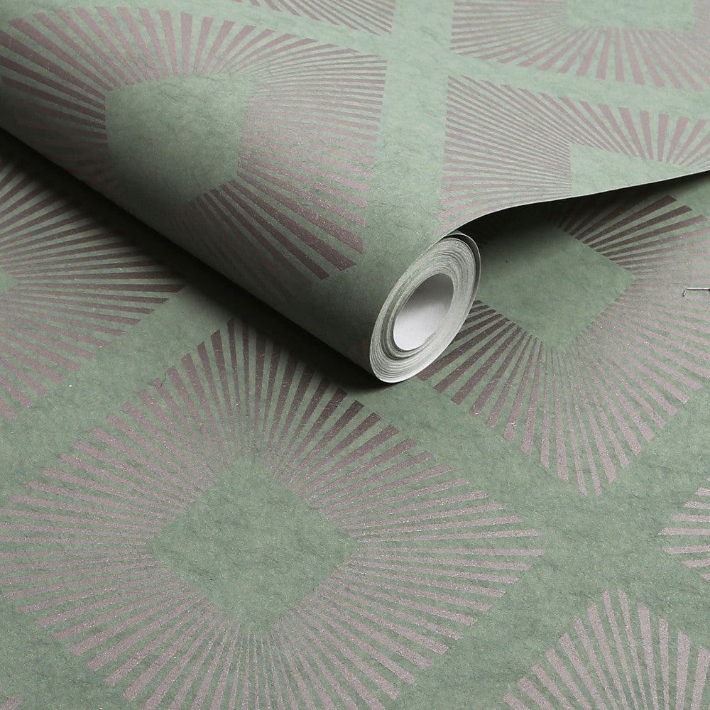 Deco Triangle Wallpaper - Sage - Next - 120202 - Premier Wallcovering