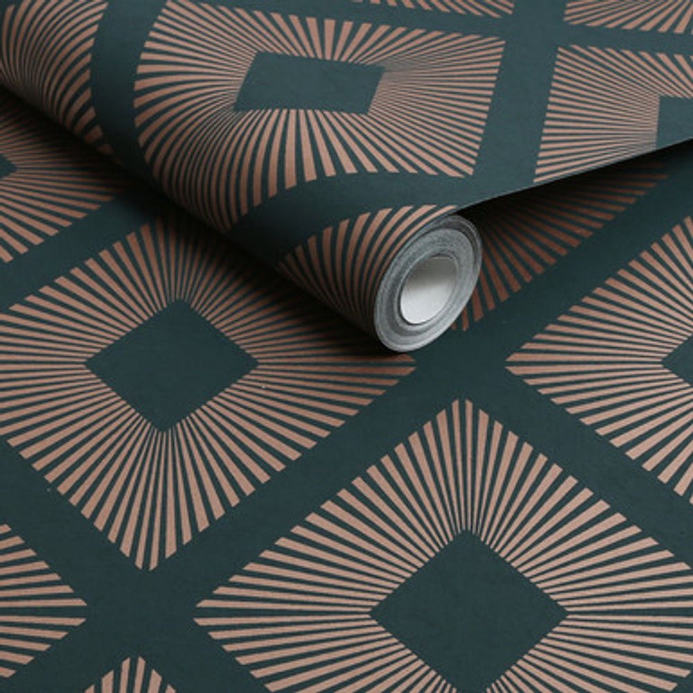 Deco Triangle Wallpaper - Emerald - Next - 120201 - Premier Wallcovering
