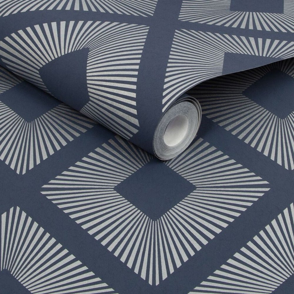 Deco Triangle Wallpaper - Navy - Next - 118272 - Premier Wallcovering