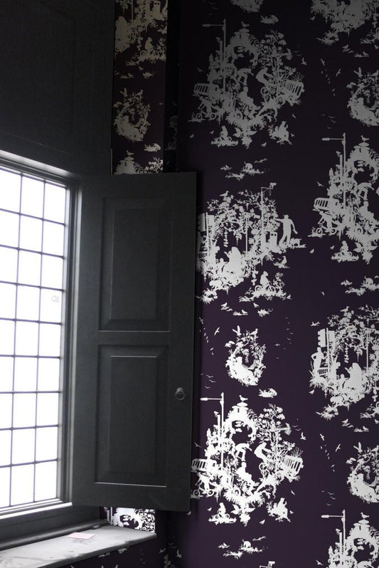 Decouper 3 Wallpaper - White on Peregrine - Timorous Beasties - TB/DTOIL3/5004/09 - Premier Wallcovering