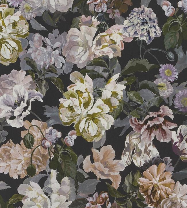 Delft Flower Wallpaper - Charcoal - PDG1033/01 - Designers Guild - Premier Wallcovering