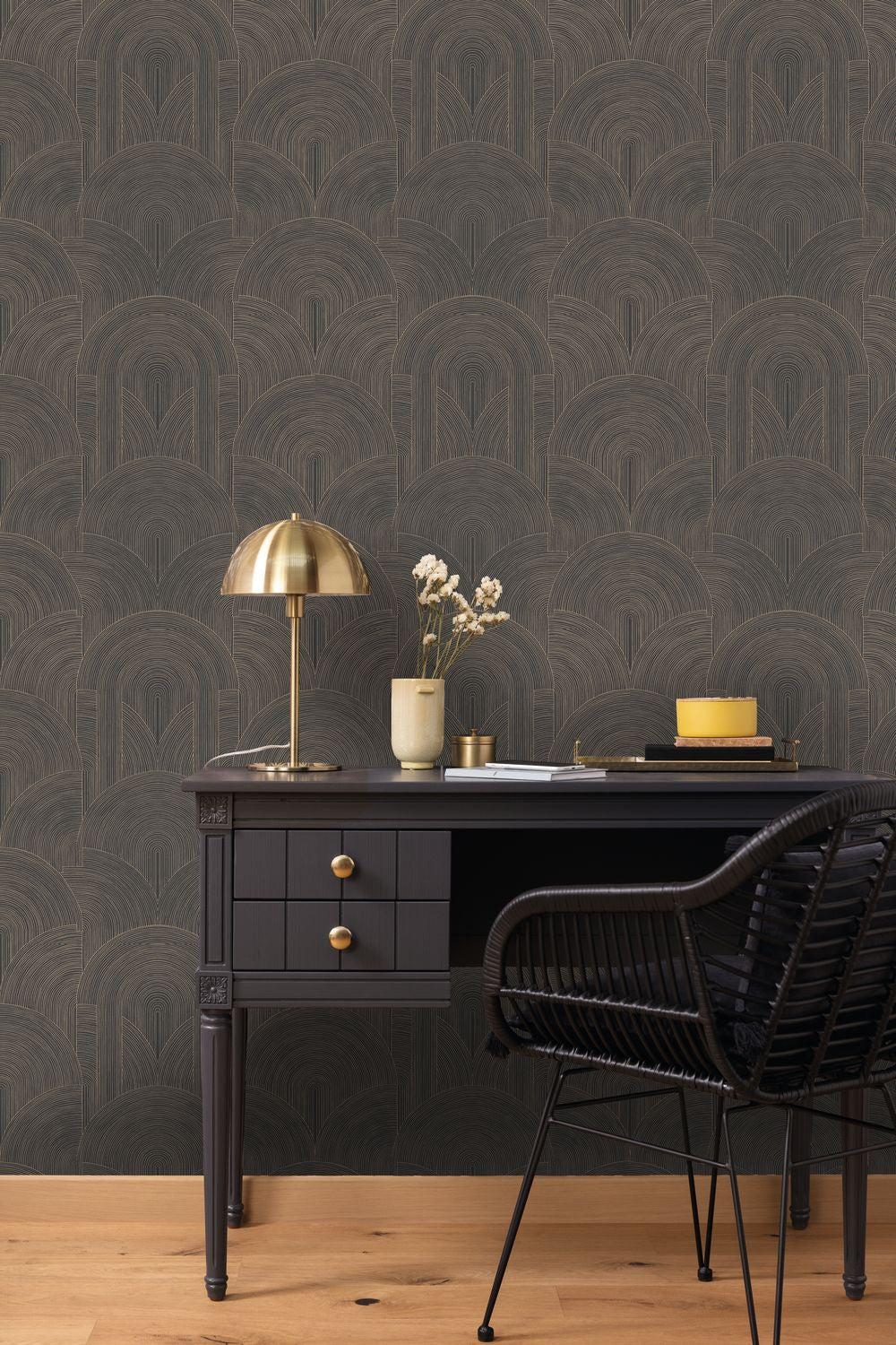 Delicacy Wallpaper - Noir - Caselio - 106569129 - Premier Wallcovering
