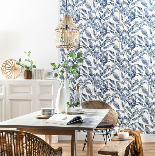 Delicate Wallpaper - Midnight Blue - Caselio - 102636225 - Premier Wallcovering