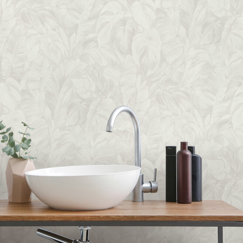 Deliciosa Leaves Wallpaper - Light Grey - Erismann - 10416 - 31 - Premier Wallcovering