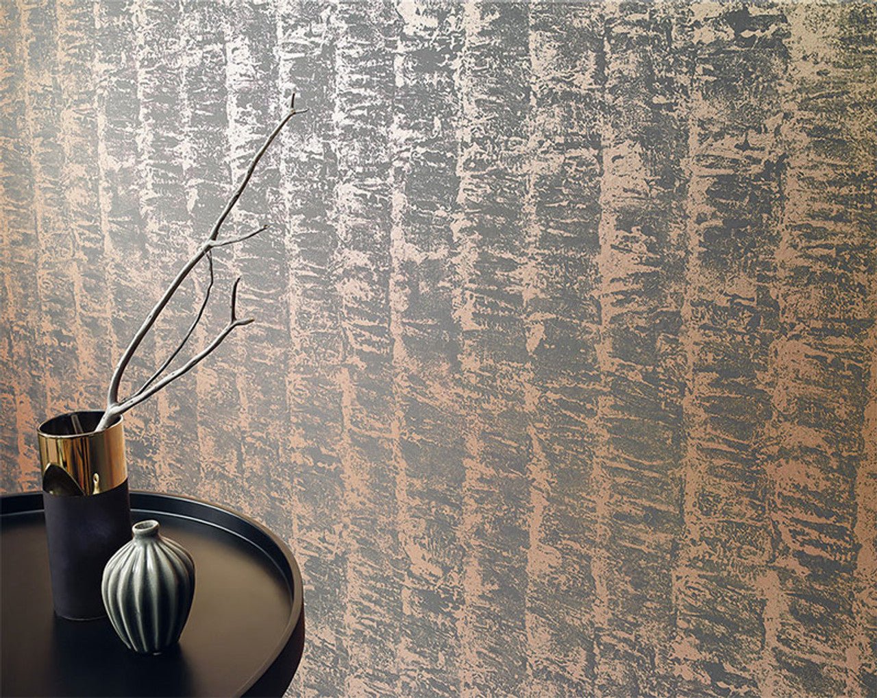 Deluxe Guido Maria Kretschmer Wallpaper - Copper/Deep Mauve - P+S International - 41001 - 40 - Premier Wallcovering