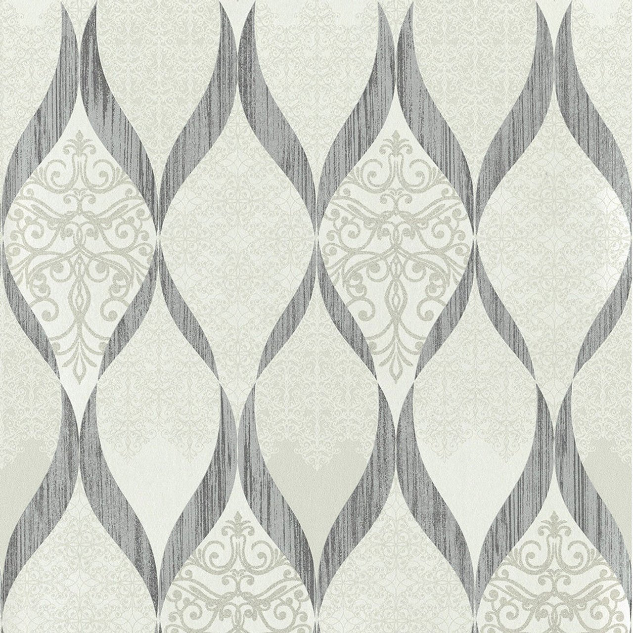 Deluxe Maria Kretschmer Wallpaper - Grey/Ivory - P+S International - 41006 - 50 - Premier Wallcovering