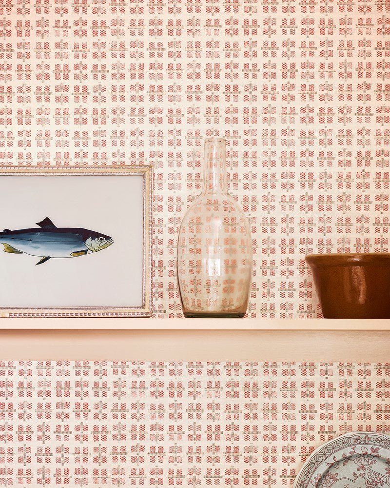 Dex Wallpaper - Red - J194W - 03 - Jane Churchill - Premier Wallcovering