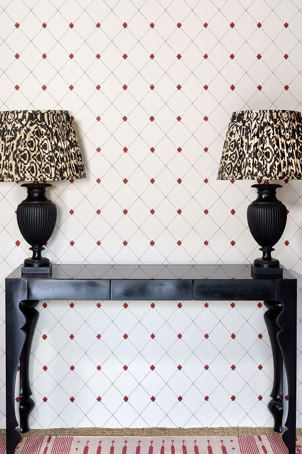Diamond Trellis Wallpaper - Red - BG2800202 - Barneby Gates - Premier Wallcovering