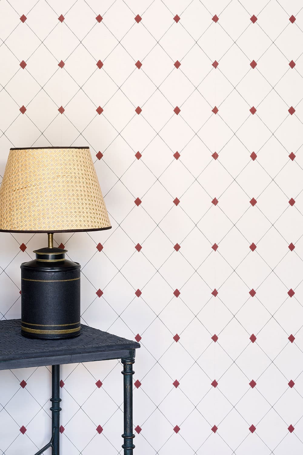 Diamond Trellis Wallpaper - Red - BG2800202 - Barneby Gates - Premier Wallcovering