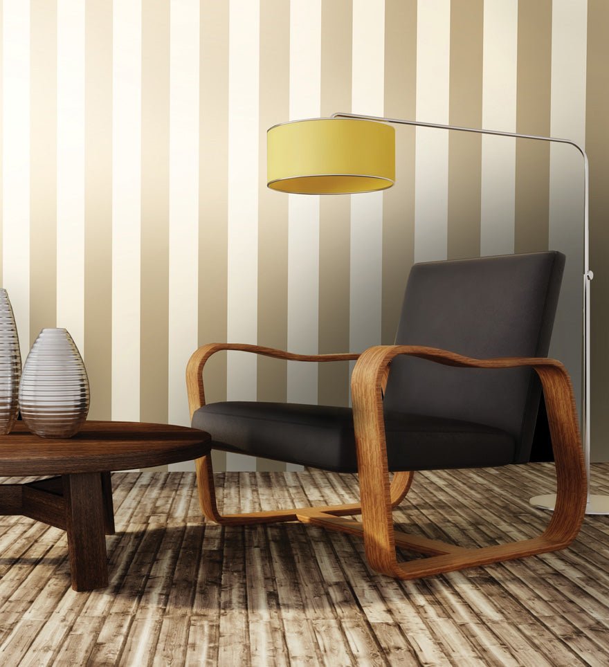 Dillan Stripe Wallpaper - Cream/Gold - Holden Décor - 12761 - Premier Wallcovering