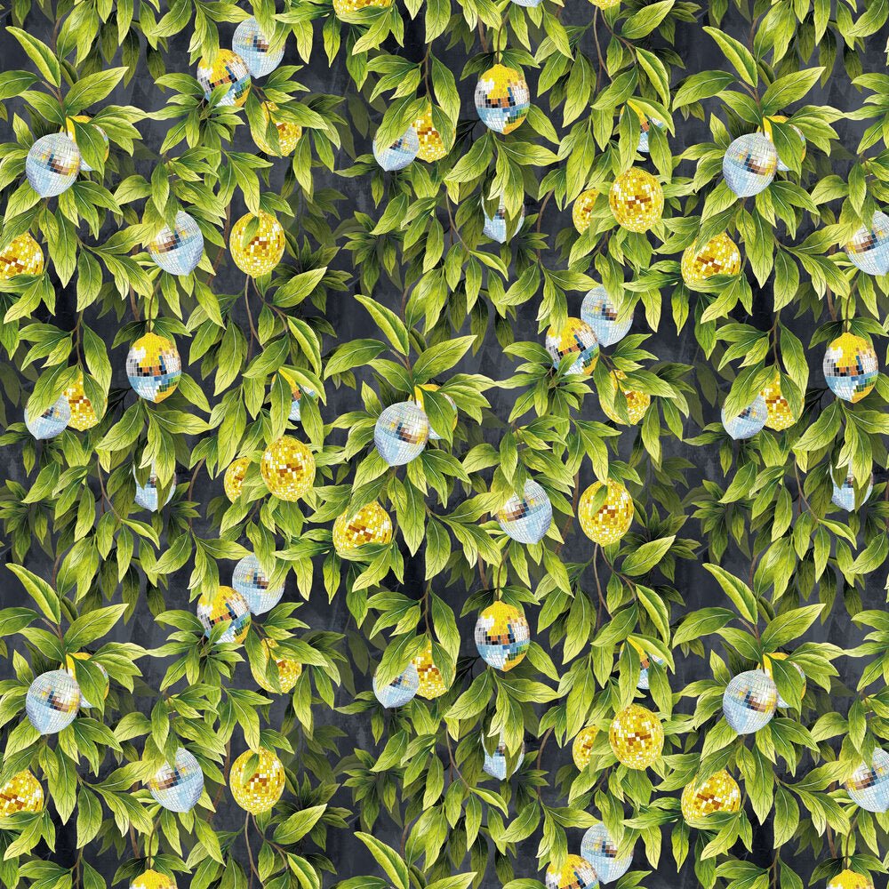 Disco Lemons Wallpaper - Slate - Brand McKenzie - BMGI006/04F - Premier Wallcovering