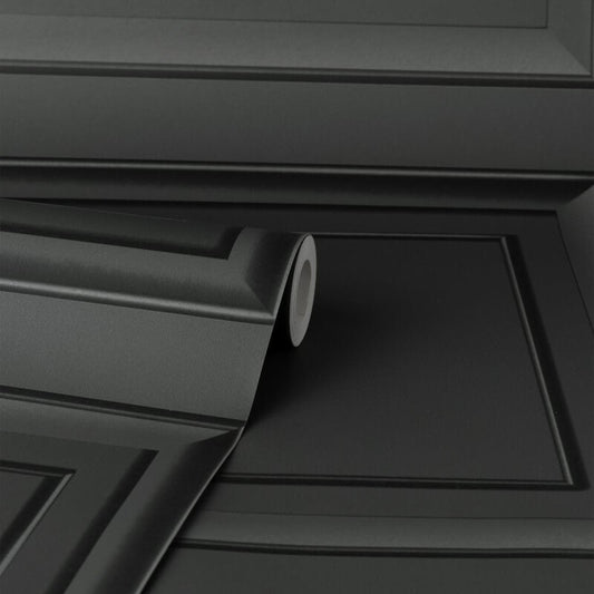 Distinctive Square Panel Wallpaper - Dark Grey - Fine Décor - FD43001 - Premier Wallcovering