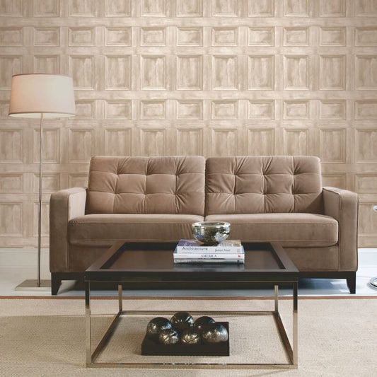 Distinctive Wood Panel Wallpaper - Cream - Fine Décor - FD31054 - Premier Wallcovering