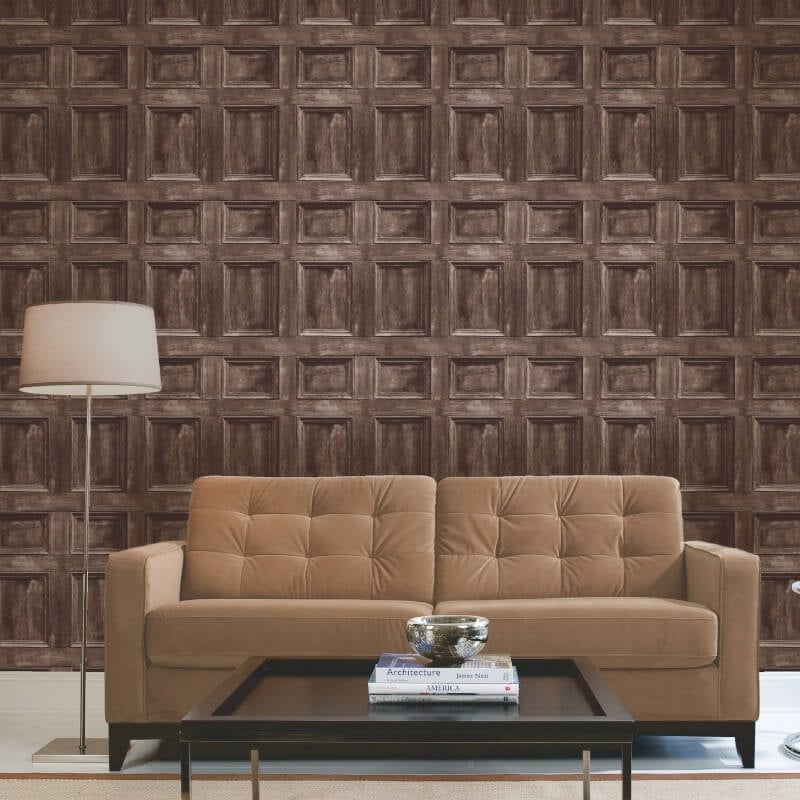 Distinctive Wood Panel Wallpaper - Brown - Fine Décor - FD31055 - Premier Wallcovering